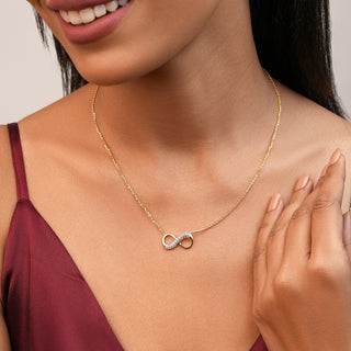 Infinity Glow Diamond Chain Necklace-Yellow Gold