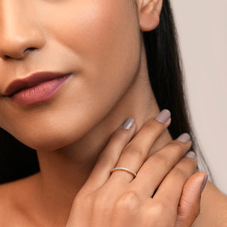 Stackable Diamond Band-White Gold