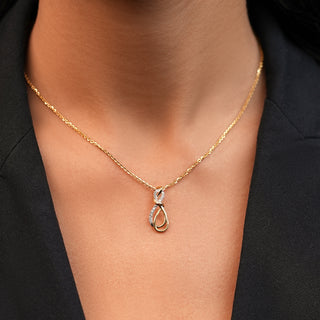 Twin Infinity Diamond Chain Necklace-Rose Gold