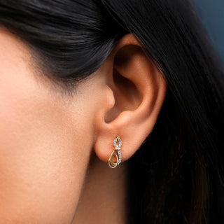 Twin Infinity Diamond Earrings-Rose Gold