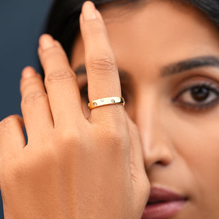 Bezel Set Diamond Band-Yellow Gold