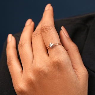 Chic Cubes Mesh Diamond Ring-Rose Gold