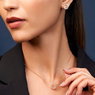 Brilliant Diamond Earrings-Rose Gold