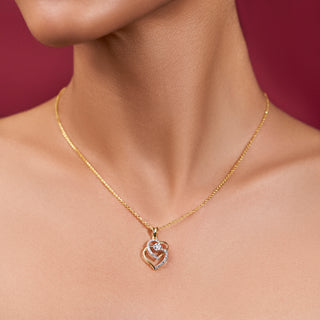 Heart Diamond Pendant-Rose Gold