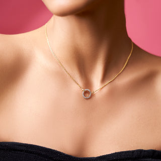 Luna Diamond Chain Necklace-Rose Gold