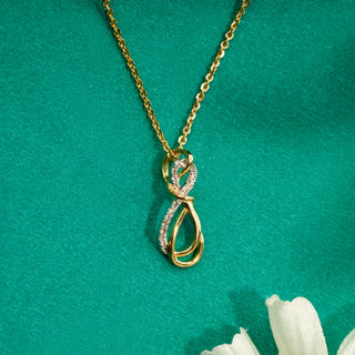 Twin Infinity Diamond Chain Necklace-Rose Gold