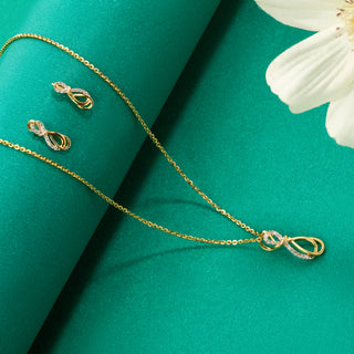 Twin Infinity Diamond Earrings-Rose Gold