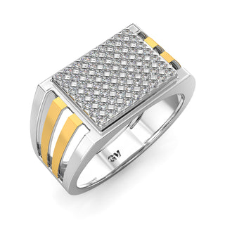 Nebula Diamond Ring for Men-White Gold