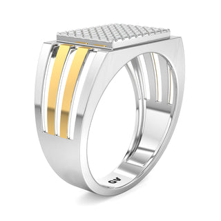 Nebula Diamond Ring for Men-White Gold