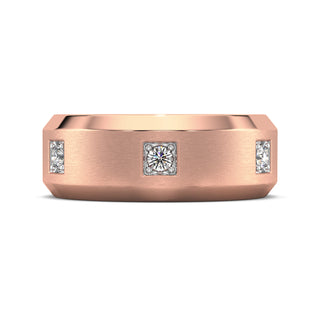 Brushed Diamond Band-Rose Gold