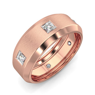 Brushed Diamond Band-Rose Gold