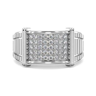 Nova Diamond Ring for Men-White Gold