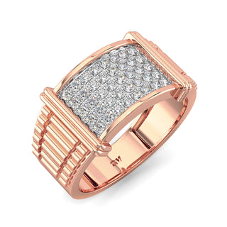 Nova Diamond Ring for Men-Rose Gold