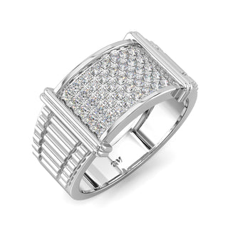 Nova Diamond Ring for Men-White Gold
