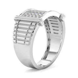 Nova Diamond Ring for Men-White Gold