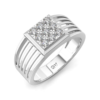 Zenith Spark Ring for Men-White Gold