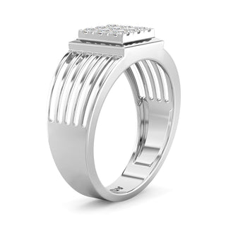 Zenith Spark Ring for Men-White Gold