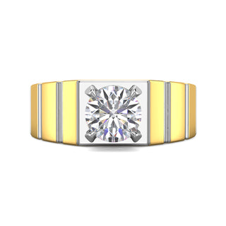 Royal Solitaire Diamond Band for Men-Yellow Gold