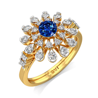 Mystic Flora Blue Gemstone Ring