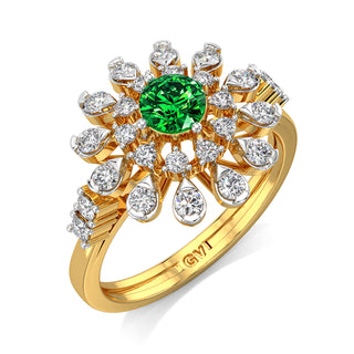 Mystic Flora Green Gemstone Ring