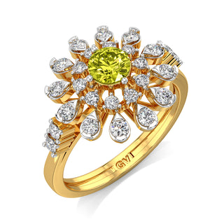 Mystic Flora Yellow Gemstone Ring