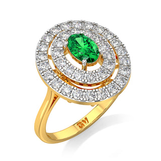 Emerald Echo Gemstone Ring