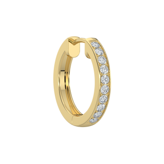 Round Diamond Hoops-Yellow Gold