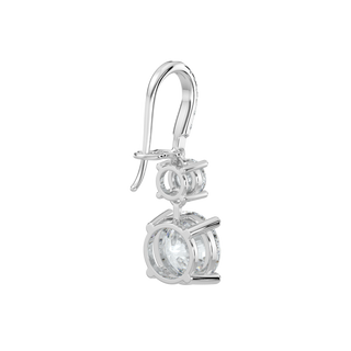 Round LGD Solitaire Drop Earrings-White Gold