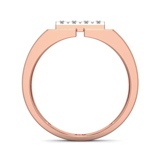 Luminous Dual Tone Diamond Ring for Men-Rose Gold