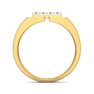 Luminous Dual Tone Diamond Ring for Men-Yellow Gold