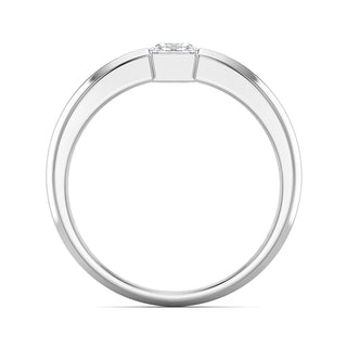Princess Cut Diamond Solitaire Band for Men-White Gold