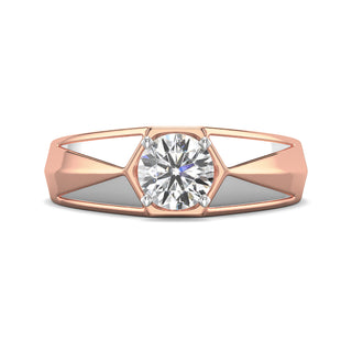 Arctic Diamond Solitaire Ring for Men-Rose Gold