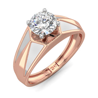 Arctic Diamond Solitaire Ring for Men-Rose Gold