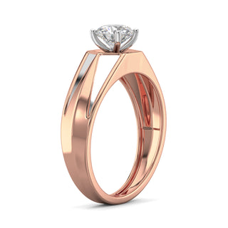 Arctic Diamond Solitaire Ring for Men-Rose Gold