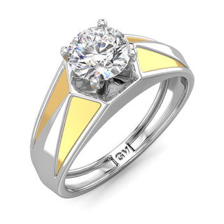 Arctic Diamond Solitaire Ring for Men-White Gold