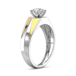 Arctic Diamond Solitaire Ring for Men-White Gold