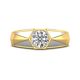 Arctic Diamond Solitaire Ring for Men-Yellow Gold
