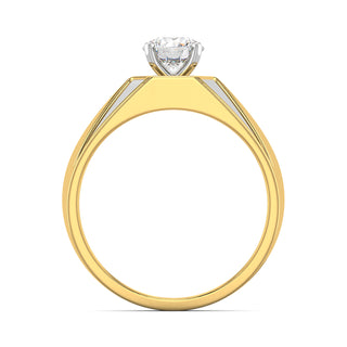 Arctic Diamond Solitaire Ring for Men-Yellow Gold