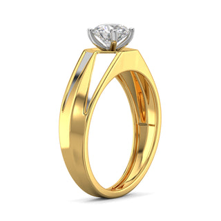 Arctic Diamond Solitaire Ring for Men-Yellow Gold