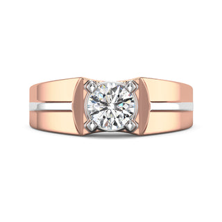 Crownfire Diamond Solitaire Band for Men-Rose Gold