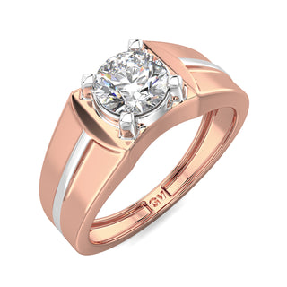 Crownfire Diamond Solitaire Band for Men-Rose Gold
