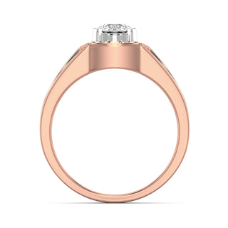 Crownfire Diamond Solitaire Band for Men-Rose Gold