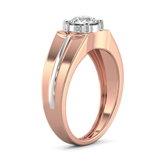 Crownfire Diamond Solitaire Band for Men-Rose Gold