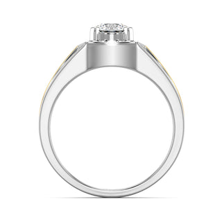 Crownfire Diamond Solitaire Band for Men-White Gold
