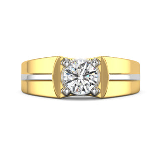 Crownfire Diamond Solitaire Band for Men-Yellow Gold