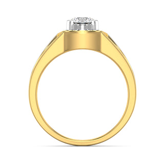Crownfire Diamond Solitaire Band for Men-Yellow Gold