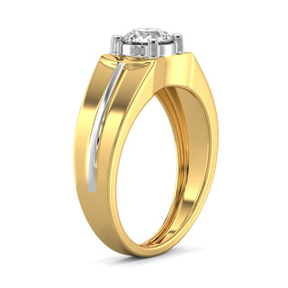 Crownfire Diamond Solitaire Band for Men-Yellow Gold