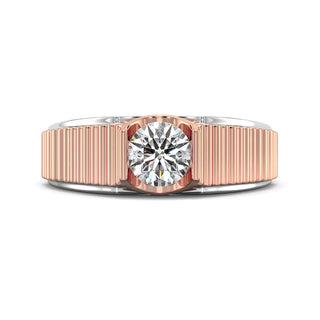 Majestic Beacon Diamond Solitaire Band for Men-Rose Gold