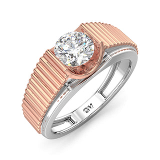 Majestic Beacon Diamond Solitaire Band for Men-Rose Gold