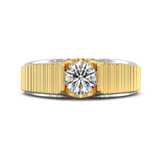 Majestic Beacon Diamond Solitaire Band for Men-White Gold